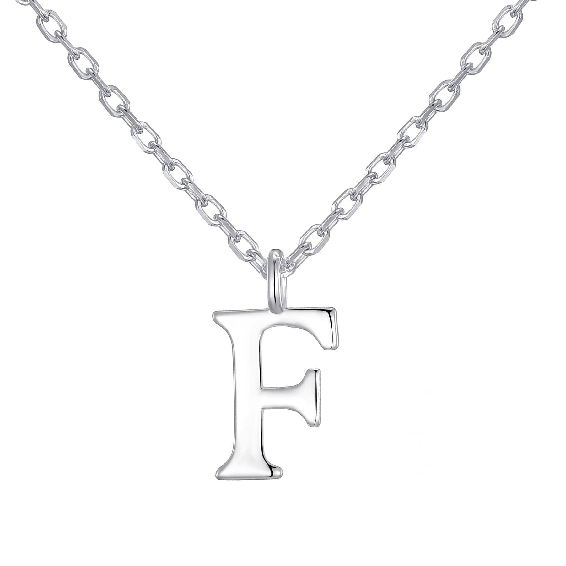 Collana con ciondolo in argento con l’iniziale F