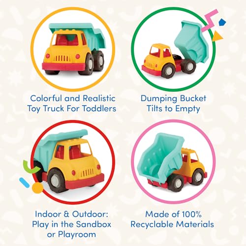 Image of Battat Wonder Wheels Dump Truck Toy, Tilting Bed, Recyclable Truck, Trucks