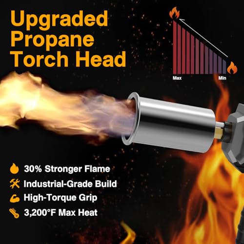 Image of Sondiko Powerful Cooking Propane Torch Gun, Big Size Torch, Gray & Black