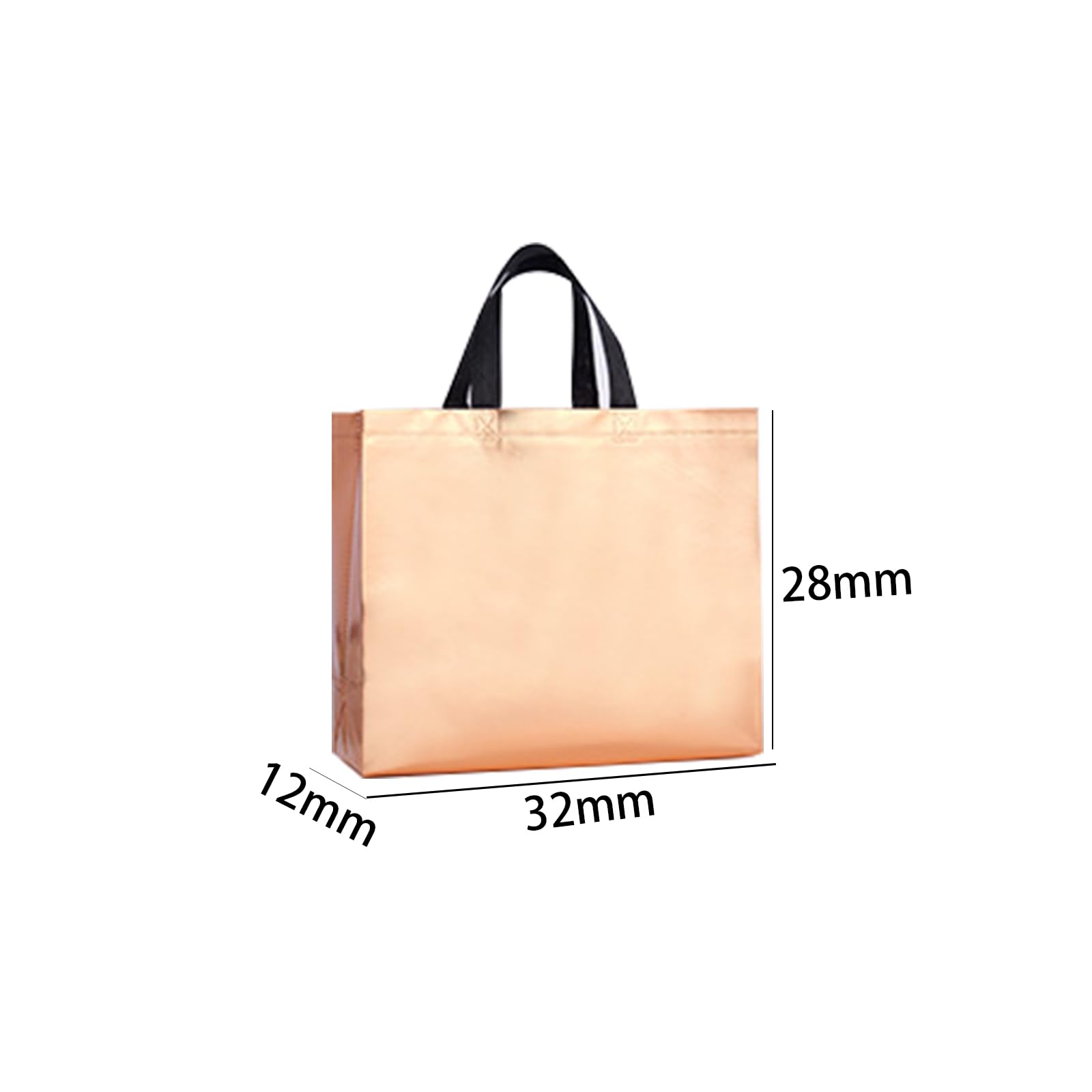 Aoktorkit 4Pcs Rose Gold Gift Bags,Non-Woven Reusable Grocery Shopping Tote Bags-32x12x28cm, 32*28*12cm - Image 2