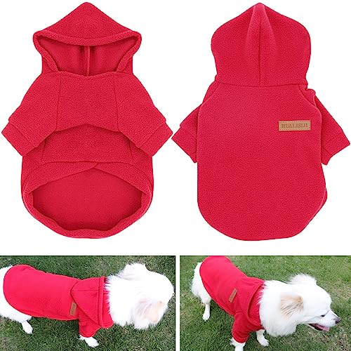 HuaLiSiJi Dog Hoodie Dog Sweatshirt Elasticity Fabric is Quite Comfortable, Soft and Warm for the Animal and Easy to Wear (Red+Blue, M) - Image 3