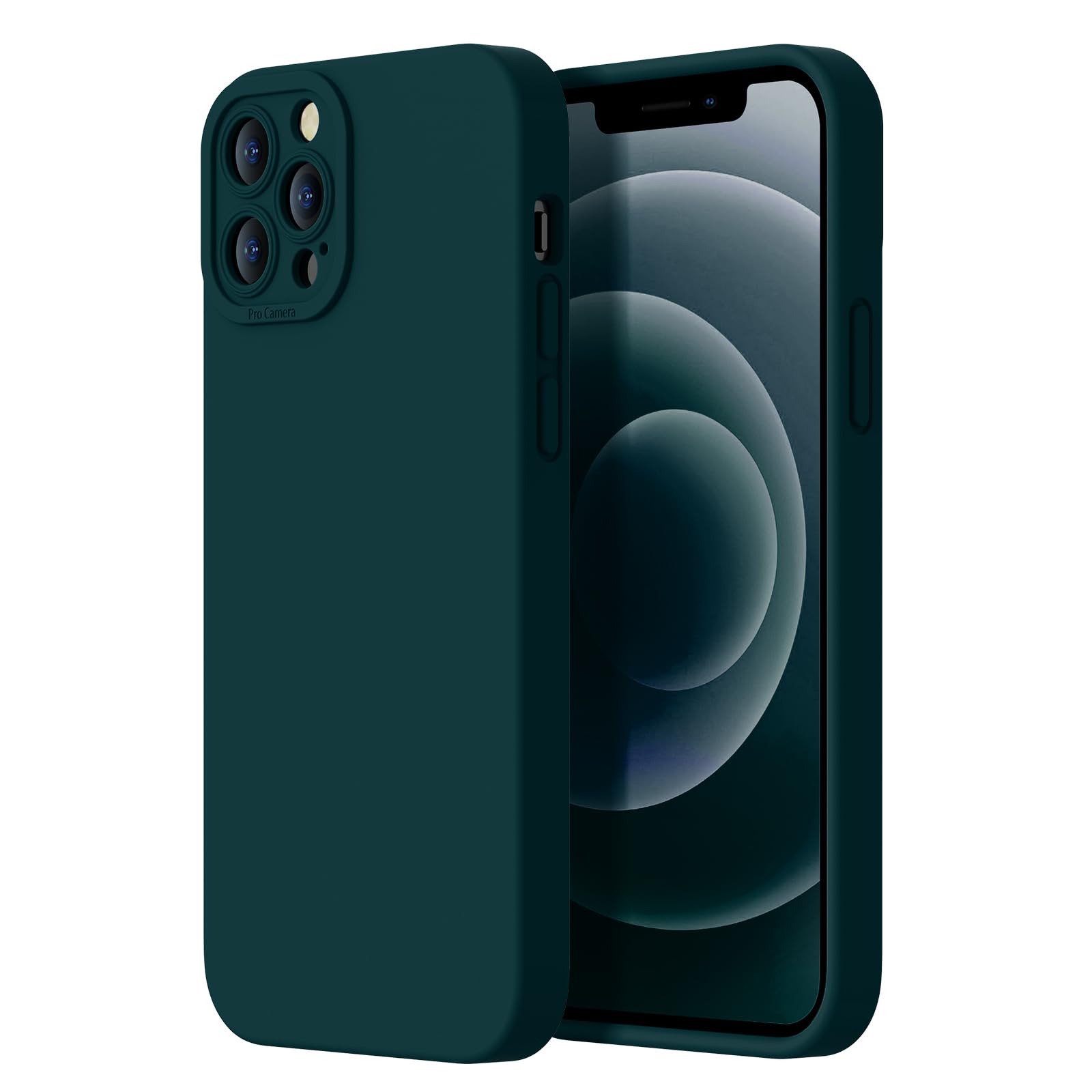 Kiresen Designed for iPhone 12 Pro Case - Upgraded Enhanced Camera Protection - Soft Microfiber Lining Inside - Liquid Silicone Shockproof Protective