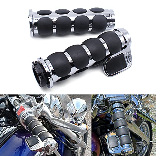 1" 25Mm Motorcycle Handlebar Grips Non-Slip Hand Grip With Throttle Assist For Harley Yamaha Kawasiki Suzuki Cruisers Choppers #TOP7