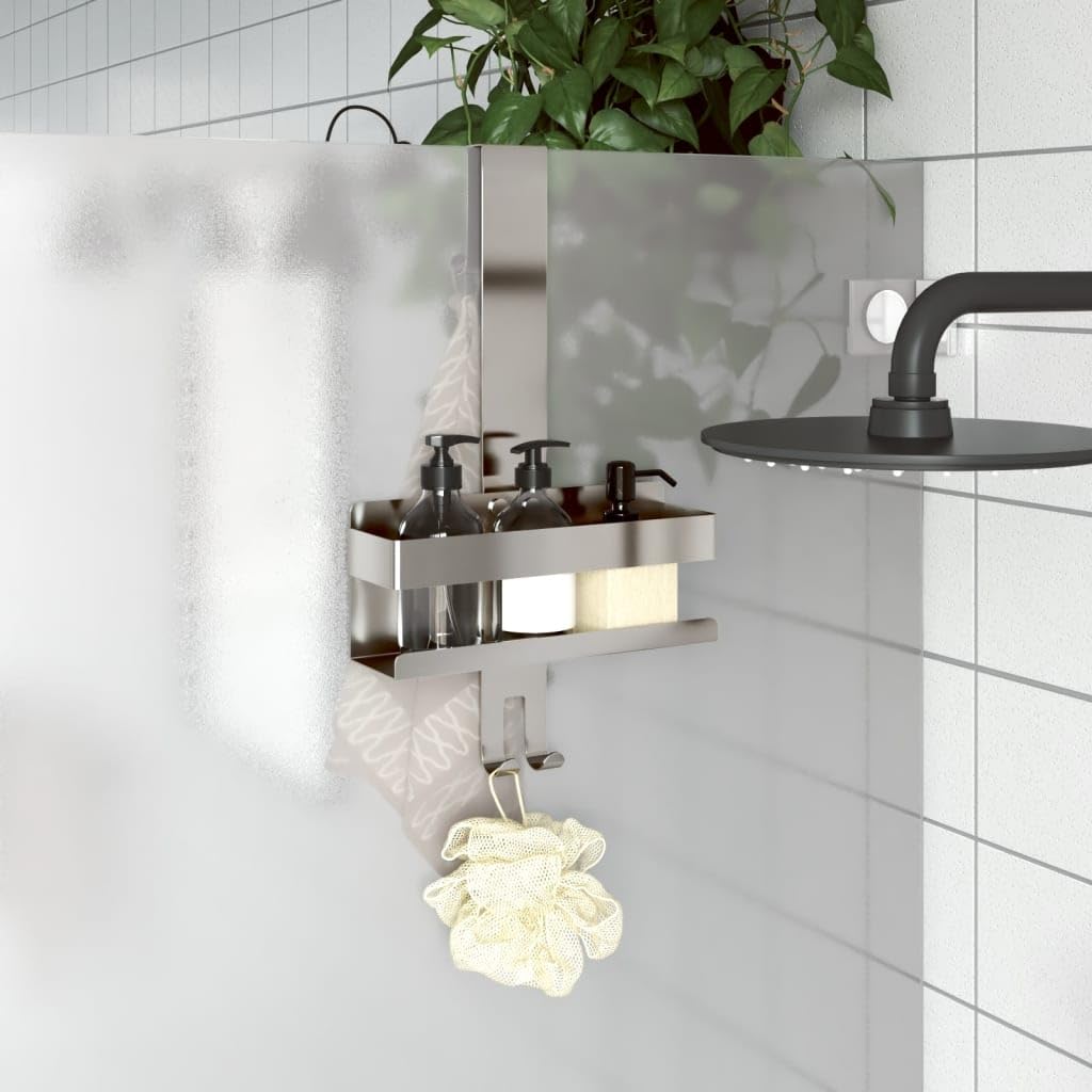 VRAXO Hanging Shower Caddy Silver Brushed 304 stainless steel Shelving-4004901