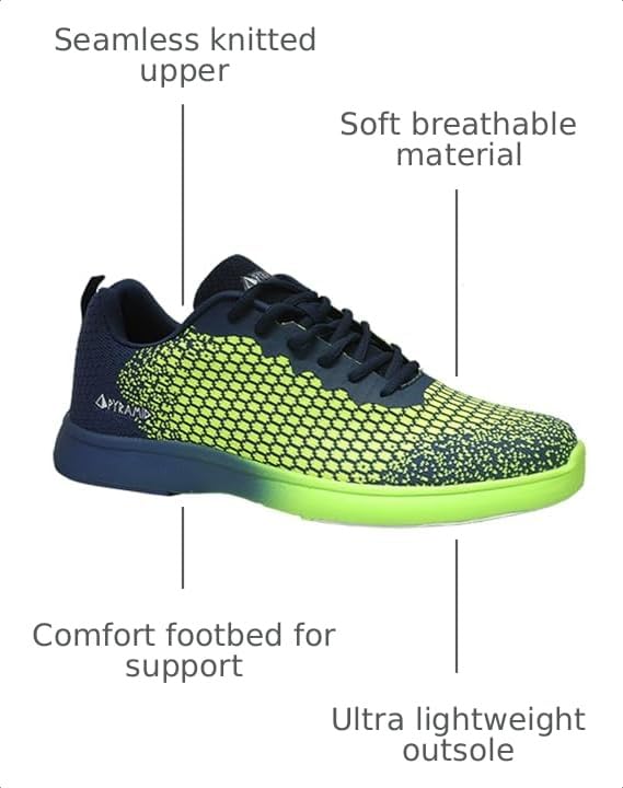 Image of Pyramid Men's Path Lite Seamless Mesh Bowling Shoes - Lightweight Seamless Design, Athletic Fit, Breathable Knit Upper, Universal Slide Soles