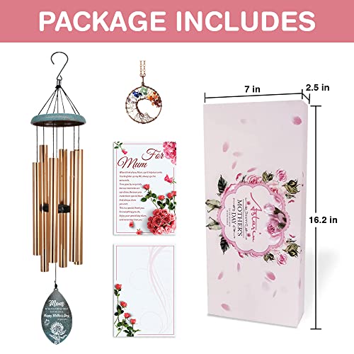 Image of Personalized Mother Day Wind Chimes Outdoor Deep Tone,35'' Customized Wind Chimes Melody Wind Chime Unique as, Home Decor for Garden