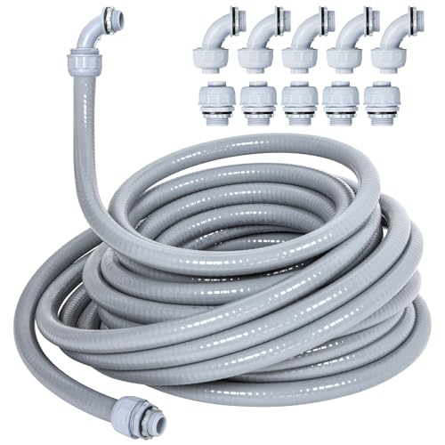 Neoaider 1/2 Inch 25FT Liquid Tight Conduit and Connector Kit