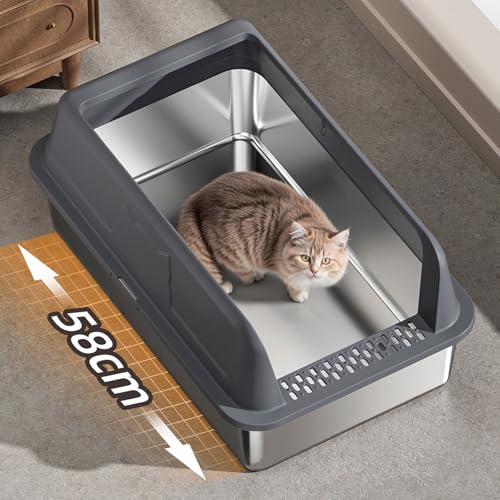 Caja sanitaria para gato acero inoxidable gris oscuro miniatura 4