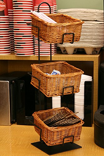Mobile Merchandisers CR0620-3B-MB 3-Tier 3 Square Willow Basket Counter Display Rack,Brown thumb #9
