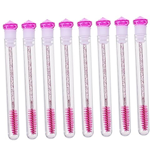 Mikinona Elegant Lash Brush Wand Tubes 8pcs Eyelash Applicator Brush Comb Beauty Tools for Women
