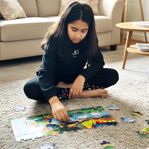 Image of The Curious Bees - Seek & Spot Puzzle & Game - Unicorn Jigsaw Puzzle | 60 Pieces + 10 Seek Cards | Gifts for Boys and Girls Ages 4-8 | BIS Approved | Made in India