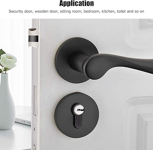 Miniatura 6 de Hilitand Juego de manijas de puerta, con llave, cerradura de la manija de la puerta, cerradura 16.9x6.7cm6.7x2.6in