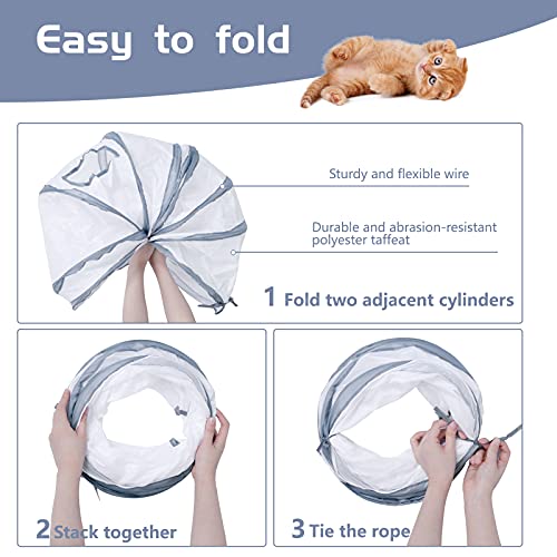 Sheldamy Cat Tunnel, S-2-Way Cat Tunnels For Indoor Cats, Collapsible Cat Play Tunnel, Interactive Toy Maze Cat House With 1 Play Ball For Cats thumb #3