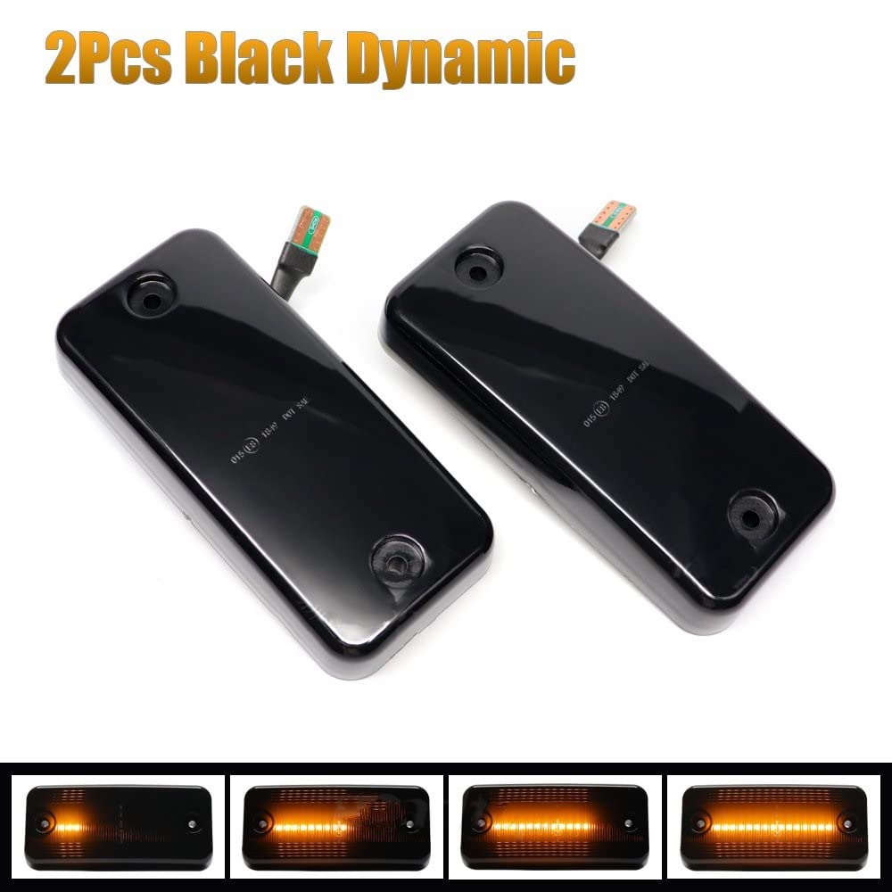 Indicador Retrovisor 2 Uds Luz LED Lateral Para Coche Indicador Dinámico Lámpara De Posición Para Camiones Magnum Giro Intermitentes(Black Dynamic)