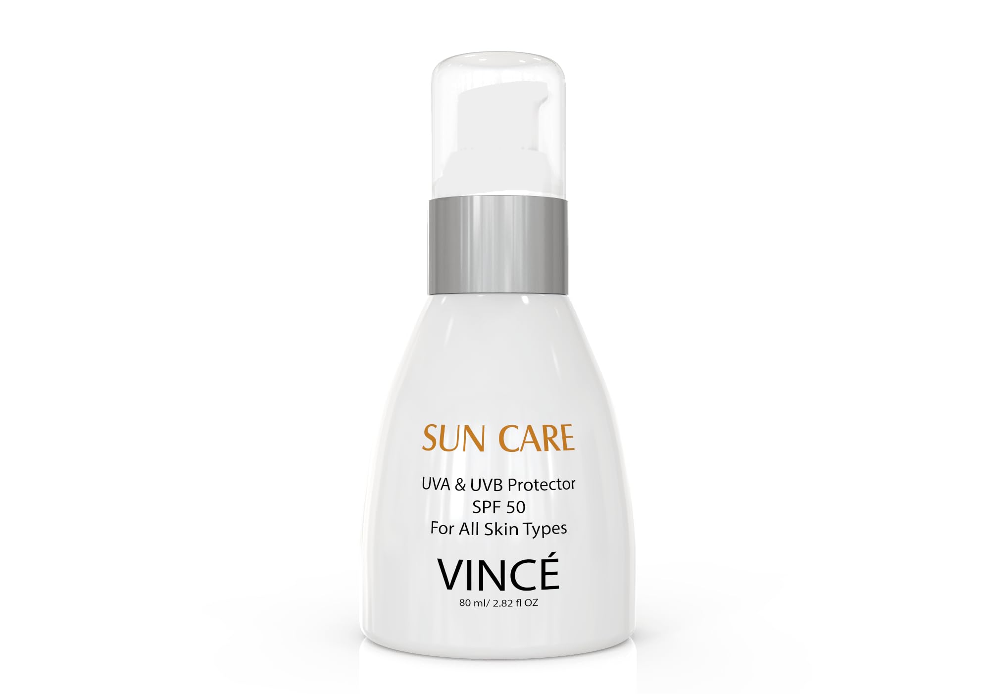 Vince Sunblock SPF 50 – Advanced UVA/UVB & Sun Harmful Rays Protection – Hydrates, Soothes & Prevents Premature Aging & Pigmentation – Non-Greasy – Ideal for Adults & Children, 80ml