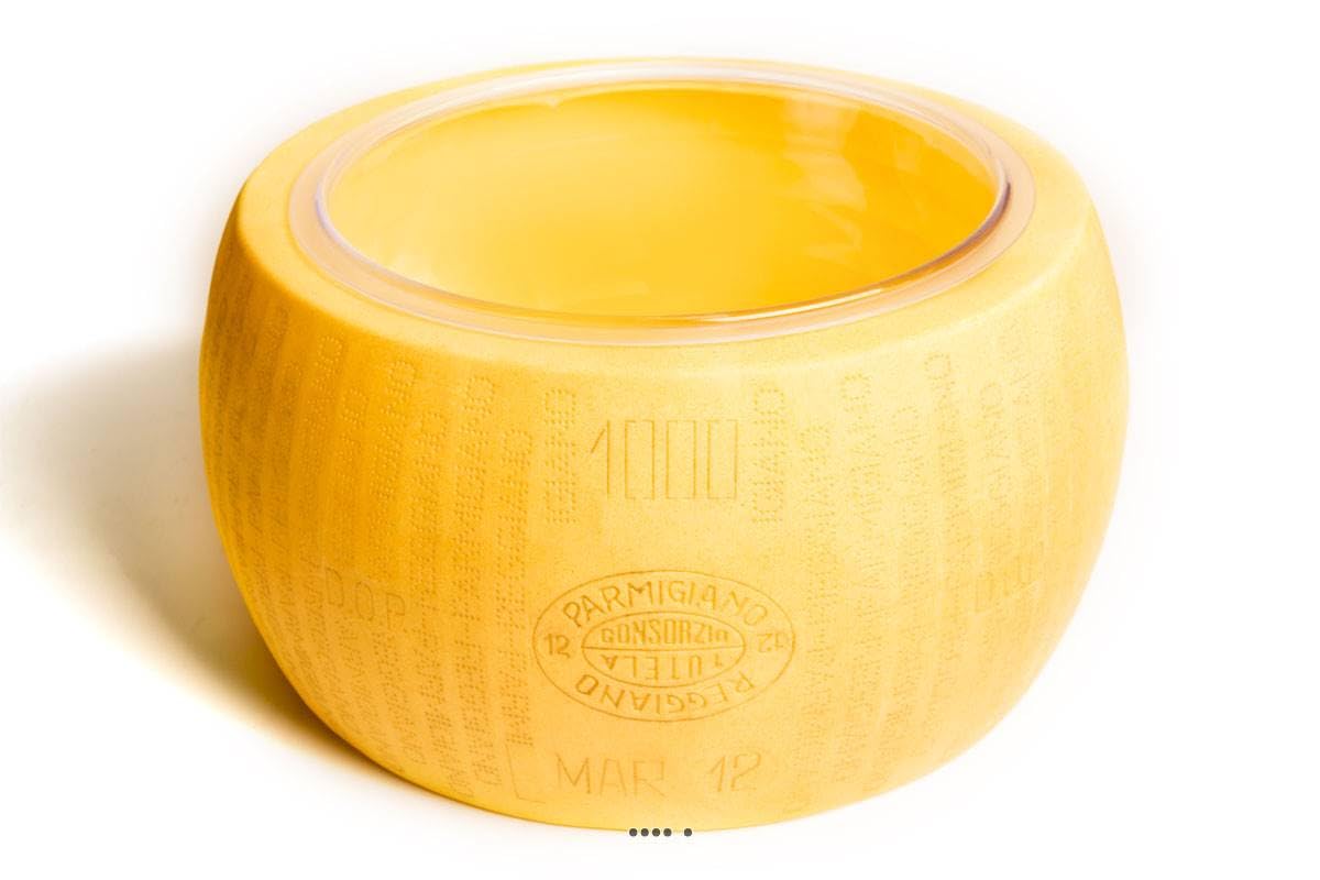 Artif-Déco-Mag.com – Empty Parmesan Wheel with Blown Plastic Bowl D 440 x 210 mm
