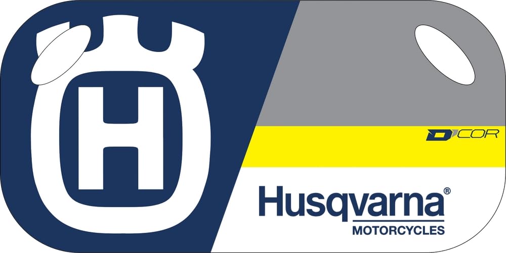 D'cor Visuals Pit Board Compatible with Husqvarna – Reusable Dry-Erase Motocross Board with Marker, Durable Plastic Build for Trackside Communication in MX, SX, Off-Road, and Racing Events