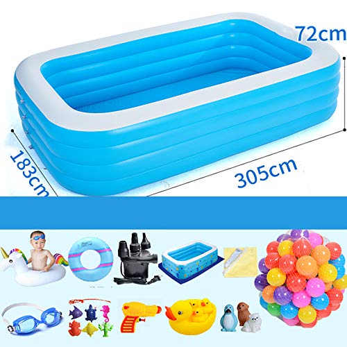 T-XYD Piscina para niños Piscina Infantil Rectangular Inflable Piscina sobre el Suelo para niños Piscinas Gruesas,C