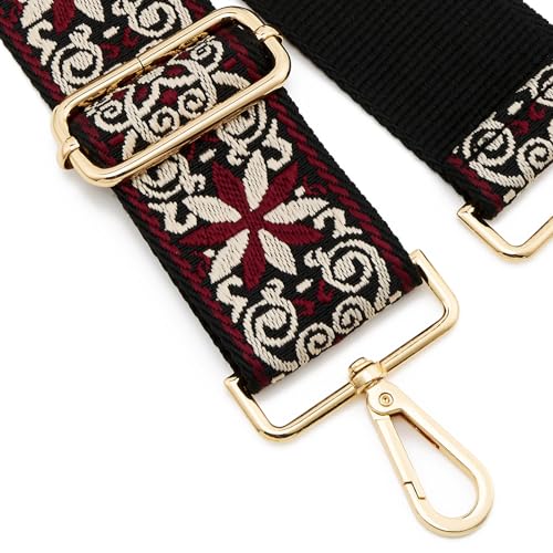 Image of Wide Shoulder Strap Adjustable Replacement Belt Guitar Style Crossbody Bag Handbag Strap Multicolor Canvas Straps(Wide:2in)(Color80)