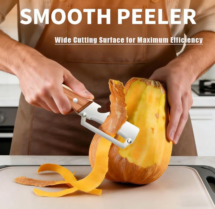 Multi-Functional Vegetable Peeler for Kitchen, with Ergonomic Non-Slip Handle, Good Sturdy, 2 in 1 Fruit Peeler and Bottle Opener, best for potato, vegetable, apple, carrot and more(2pcs) — view 4