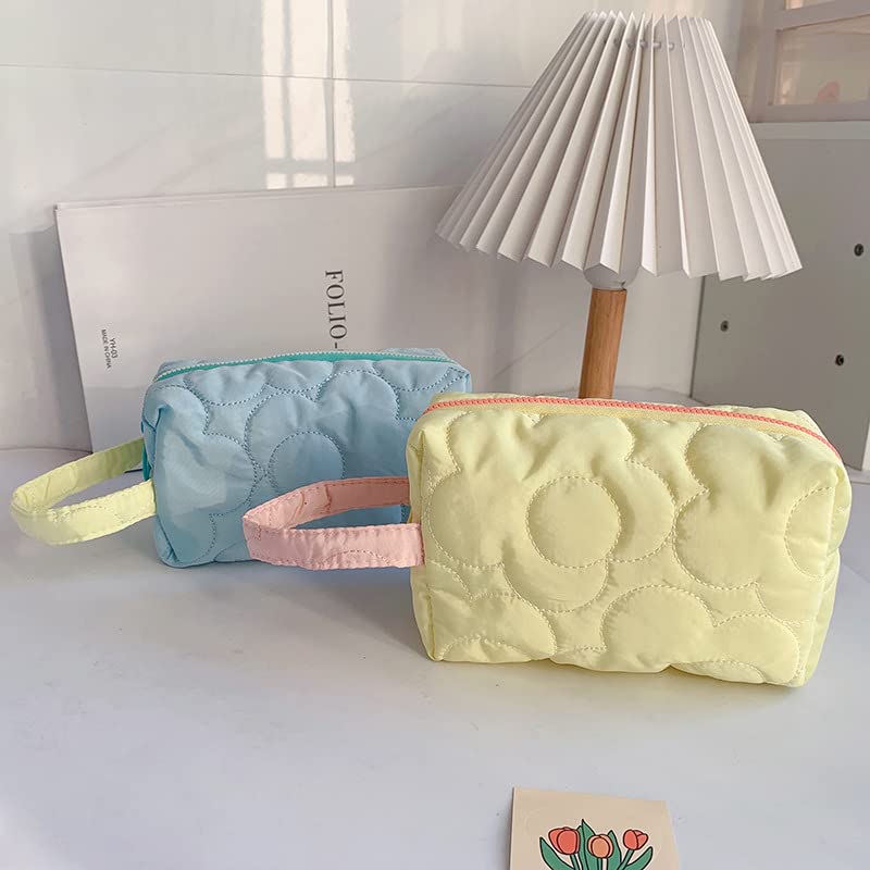 Miniatura 3 de Bolsa de maquillaje estética, pequeña bolsa de cosméticos para mujer, bolsa de maquillaje de viaje, bolsa de aseo (rosa)