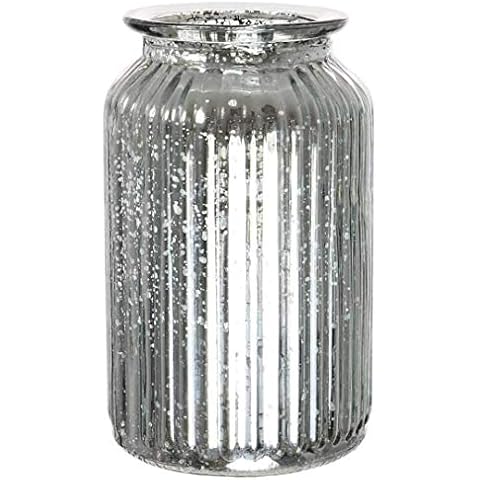 Angraves Splatter Silver Ribbed Vase Cover