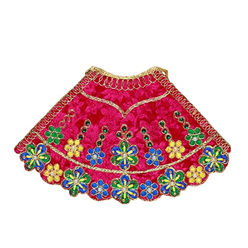 Laxmi Durga Devi MATA Dress poshak vastra Cloth lehanga Chunari Puja Item for Idol Statues for Indian Traditional Festival(Size :- 6)(Pink)