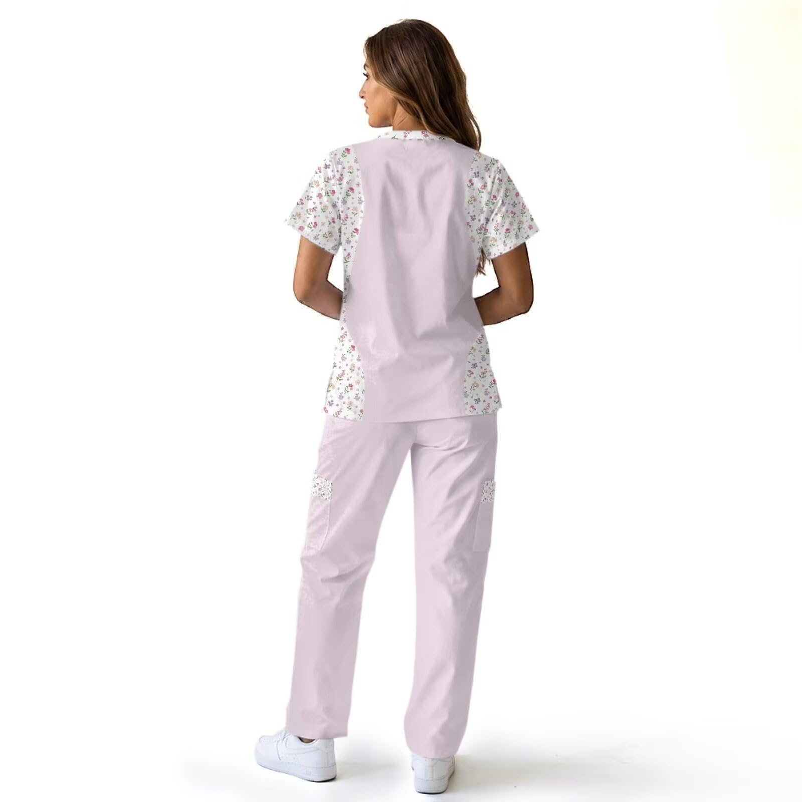 Scrubs dla kobiet uroczy nadruk zwierzęcy łatwy w pielęgnacji zestaw do szorowania oddychające medyczne peelingi dla weterynarzy i personelu pediatrycznego