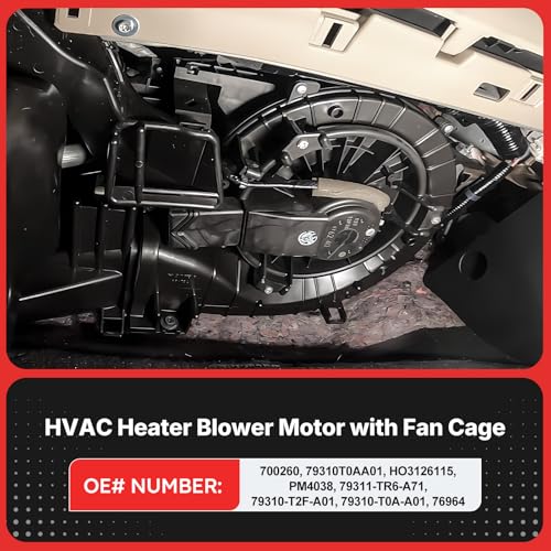 Image of 700260 HVAC Heater Blower Motor Assembly for 2013-2015 Honda Civic, 2013-2017 Honda Accord,2012-2016 Honda CR-V /2014-2017 Acura ILX,2015-2017 Acura RDX Replaces# HO3126115, PM4038, 79310T0AA01