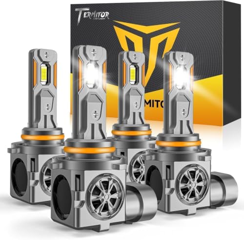 Image of Termitor 9005 9006 Bulbs Combo, 160,000LM Super Bright, 6500K Cool White, True 1:1 Halogen Size, 3-Min Installation, Built-in Cooling Fan, 85,000+ Hours Lifespan, Pack of 4