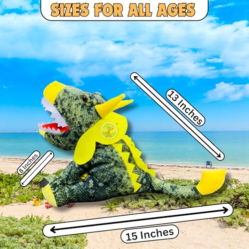 Image of Chi-Chimpu's Open Mouth Triceratops Dinosaur Hand Puppet for Kids | Soft Plush Animal Puppet for Storytelling Fun Learning Puppets Toy with Movable Mouth | Interactive Pretend Play | Spotted Green