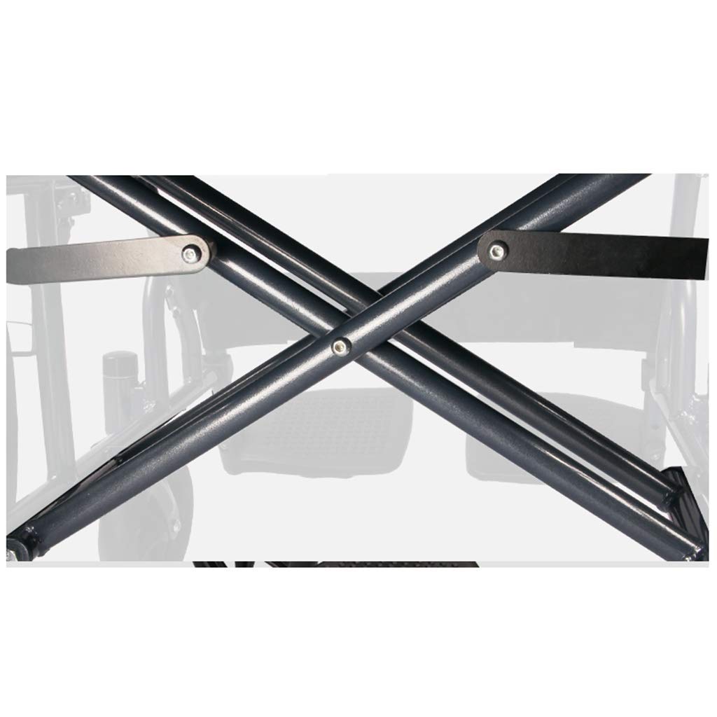 Silla de ruedas autopropulsada plegable ligera con freno, marco de acero, silla de viaje portátil para uso en interiores y exteriores, reposapiés y reposabrazos incluidos