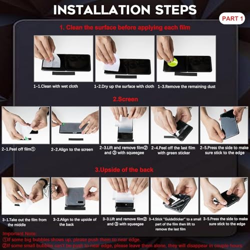 Image of (4 in 1) Screen Protector Guard for Samsung Z Flip 7 | Screen Guard Protector (Back Panel + Back Screen Display + Inner Display + Hinge) for Samsung Flip 7 - HD /Bubble Free Application (Galaxy Z Flip 7 5G Gloss)