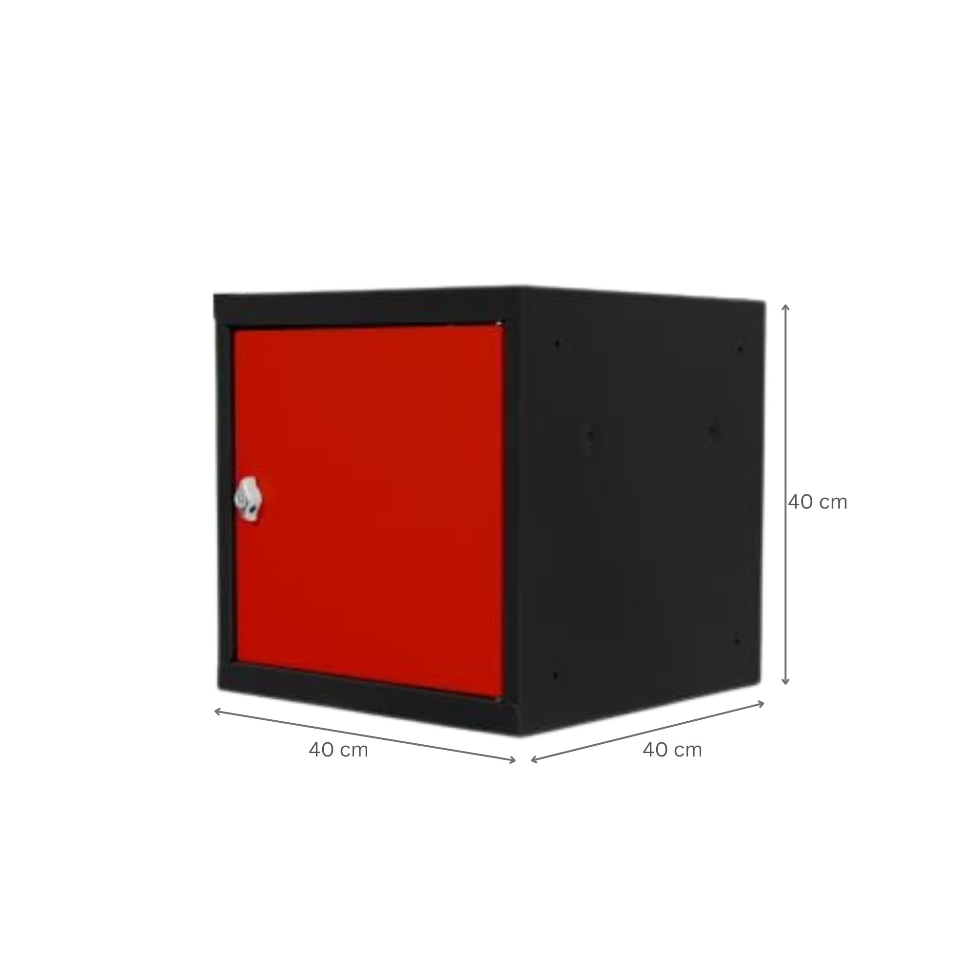 PROREGAL Schließfachwürfel Blocky 40x40x40cm Anthrazit/Verkehrsrot Drehriegelschloss