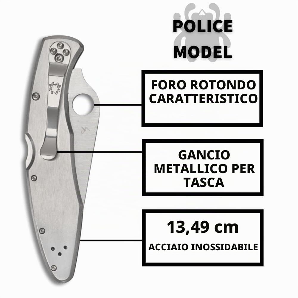 Police - Mango: Acero inox._Filo: SpyderEdge