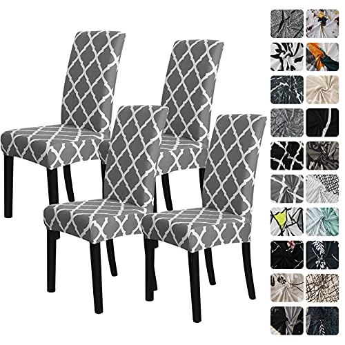 Forcheer Pattern Stretch Chair Covers For Dining Room Set Of 4,Printed Stretchable Dining Chair Slipcover Washable Removable For Kitchen,Hotel,Restaurant,Ceremony Universal Size(4Pcs,Geometry) #TOP7