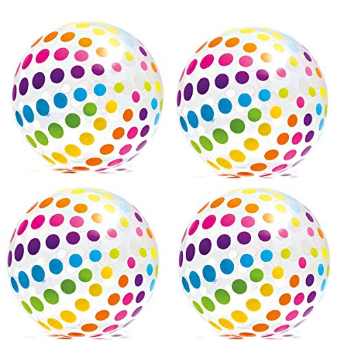 Intex Jumbo Inflatable Big Panel Colorful Giant Beach Ball (Set of 4) | 59065EP