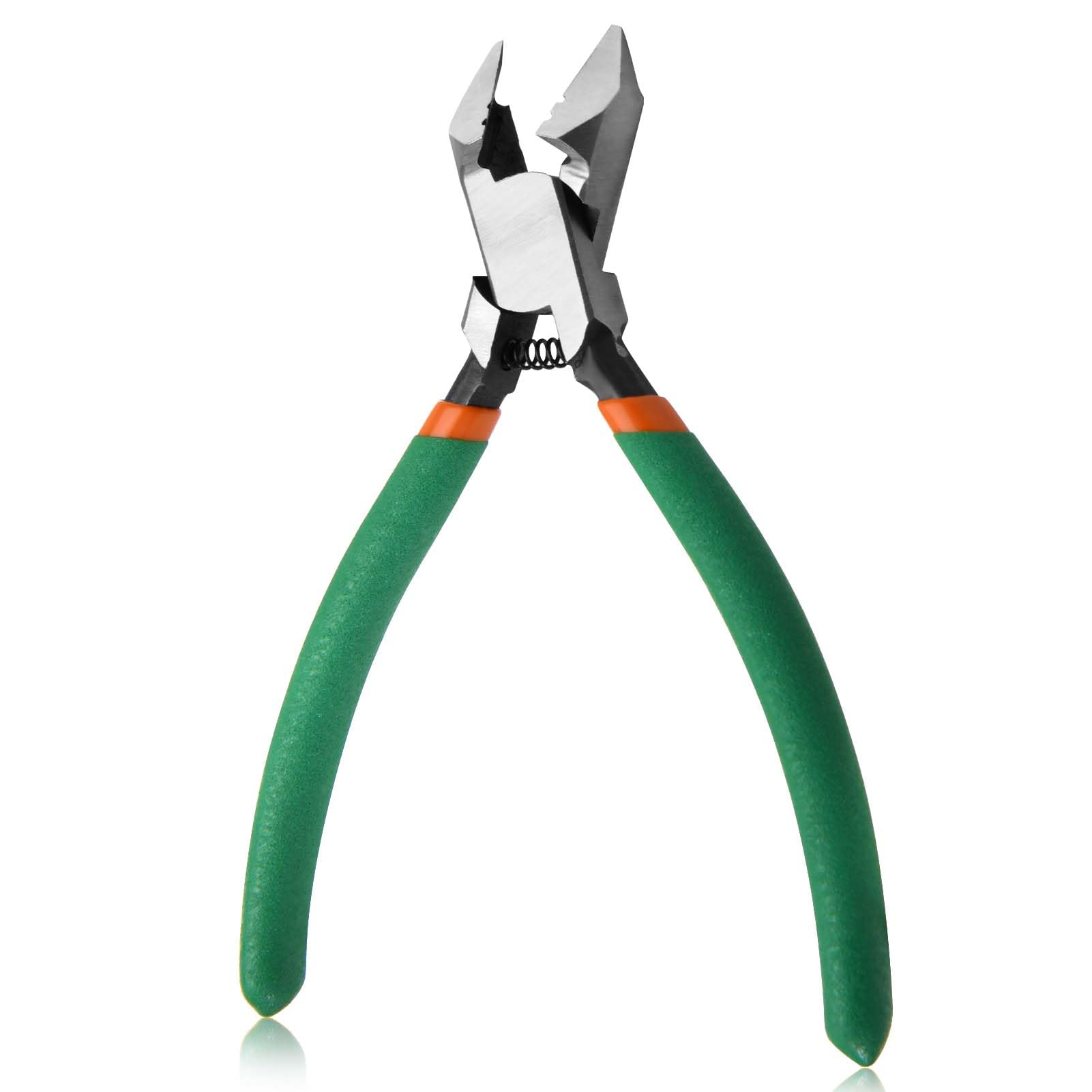 GOLD DEER 45 Angled Diagonal Pliers for Flush Cut Plastics Wire Cutters with Wire Stripping Holes Wire Side Cutters Clippers Flush Cutter Wire Snips for Jewelry Making Electronic
