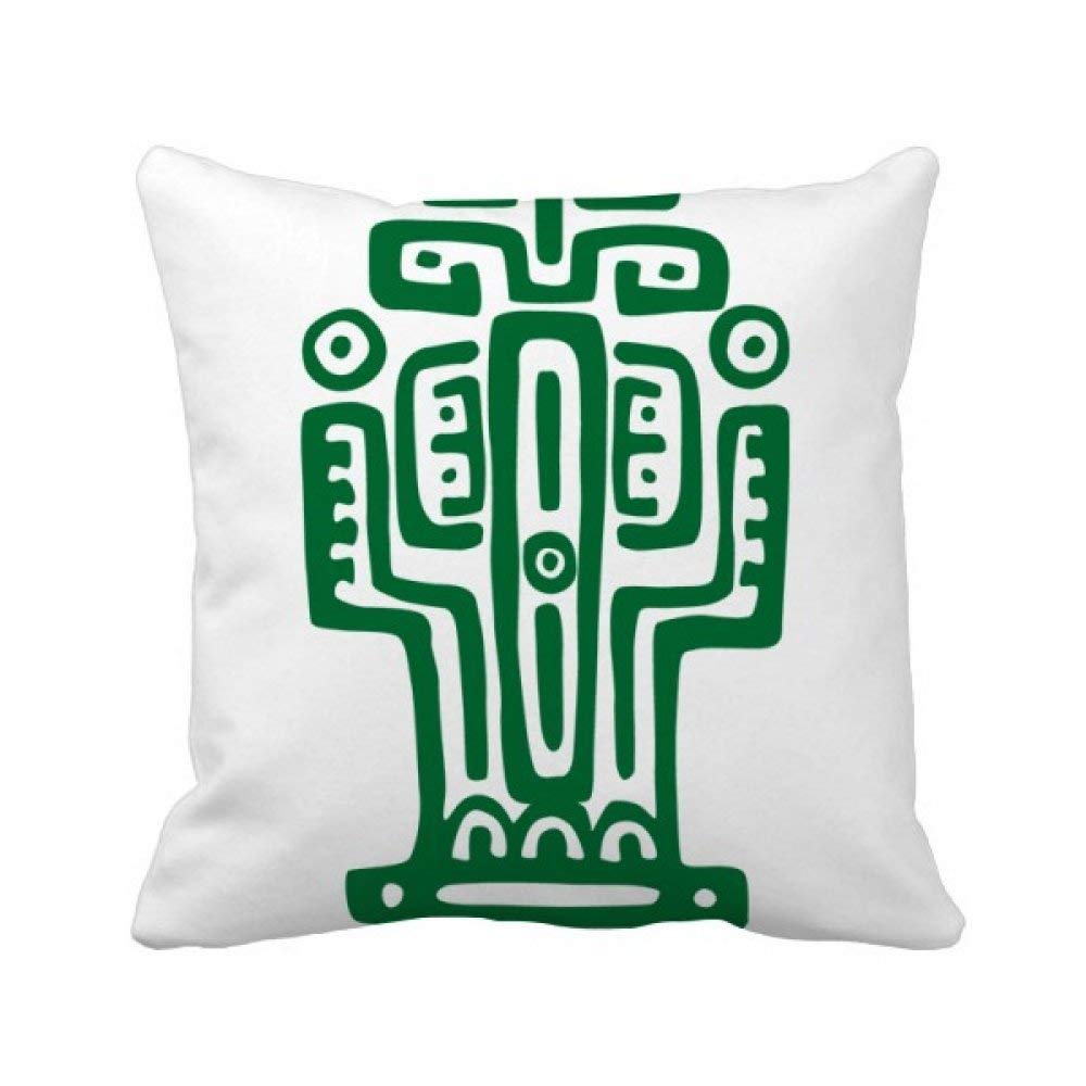 Coussin Mexique Totems Civilisation Ancienne Cactus Oreiller Décoration Canapé Maison 40x40