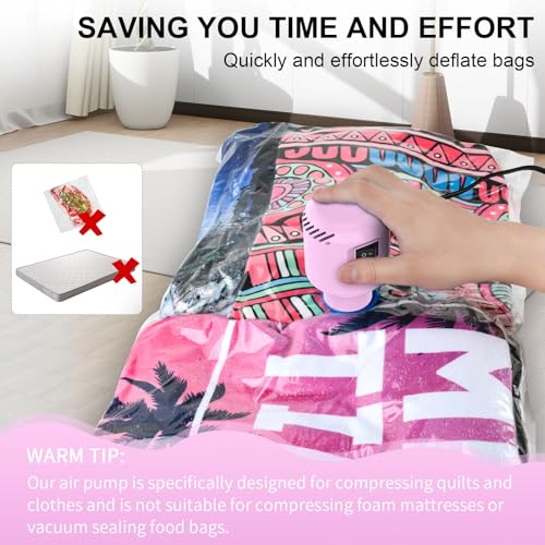 Image of HOTBAG Electric Travel Vacuum Pump for Storage Bags, Portable Vacuum Bag Pump for Clothes, Suitable for Various Vacuum Seal Bags, Blue (Storage Bags Not Included)