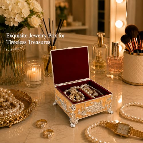 Image of Diviniti Silver Plated Peacock Decorative Box with Premium Gift Box | Luxury Multipurpose Storage Box for Home Decor, Sweets & Corporate Gifting (Gold /Orange)