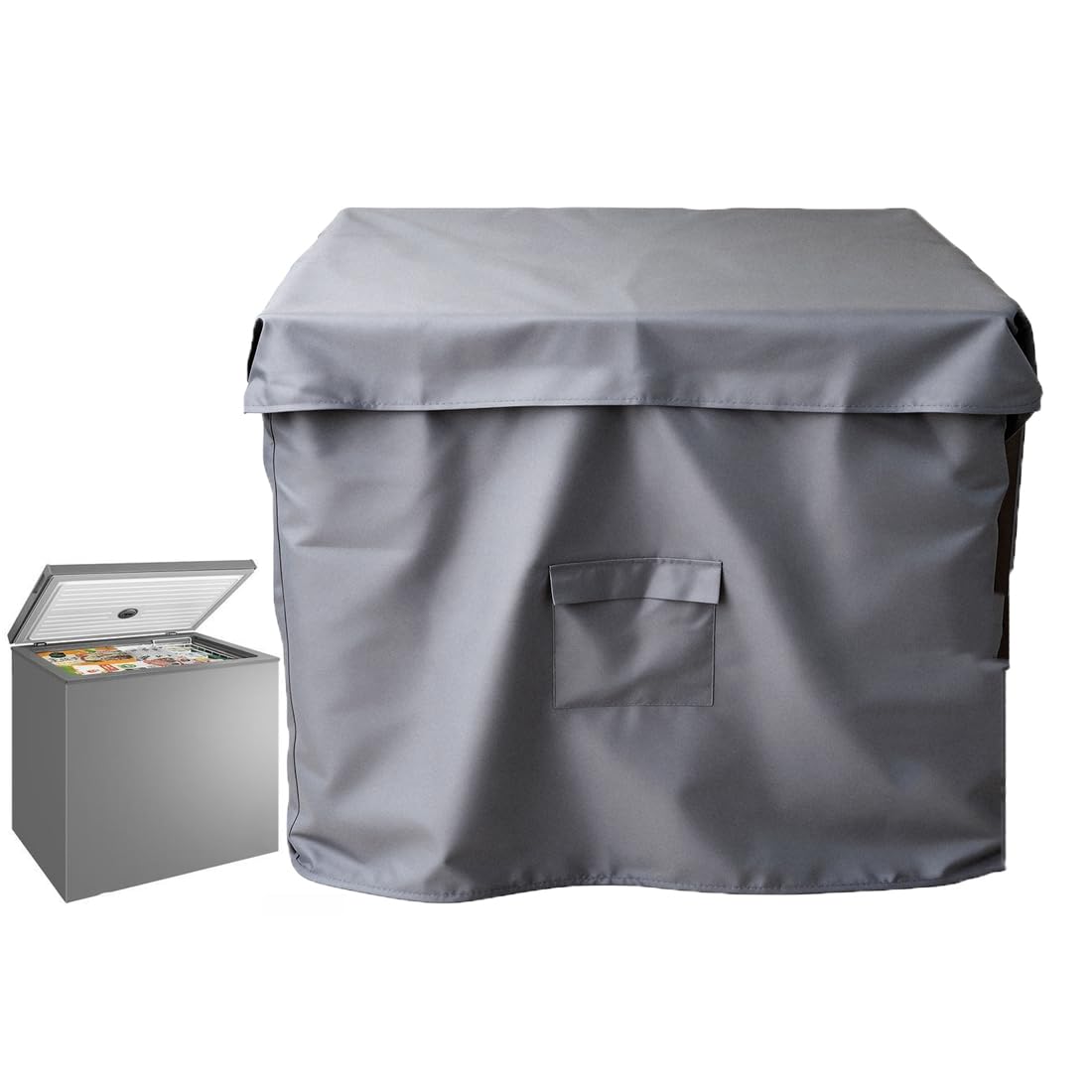 SUNSURE Chest Freezer Cover Compact Freezer Gray