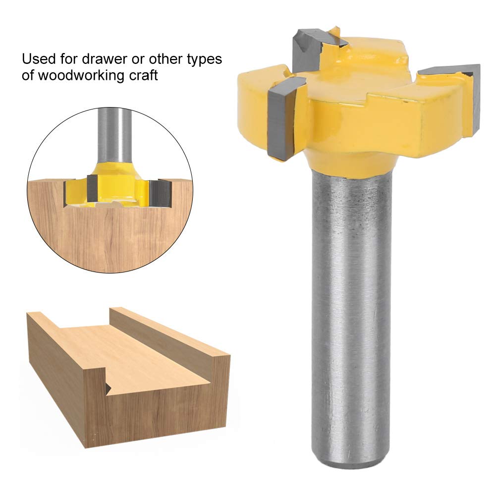 CNC Spoilboard Surfacing frez, maksymalna średnica cięcia 24 mm 1/4" głębokość szczelina 3 frezy z powłoką fletową, do frezarek do drewna (8 mm Shank)