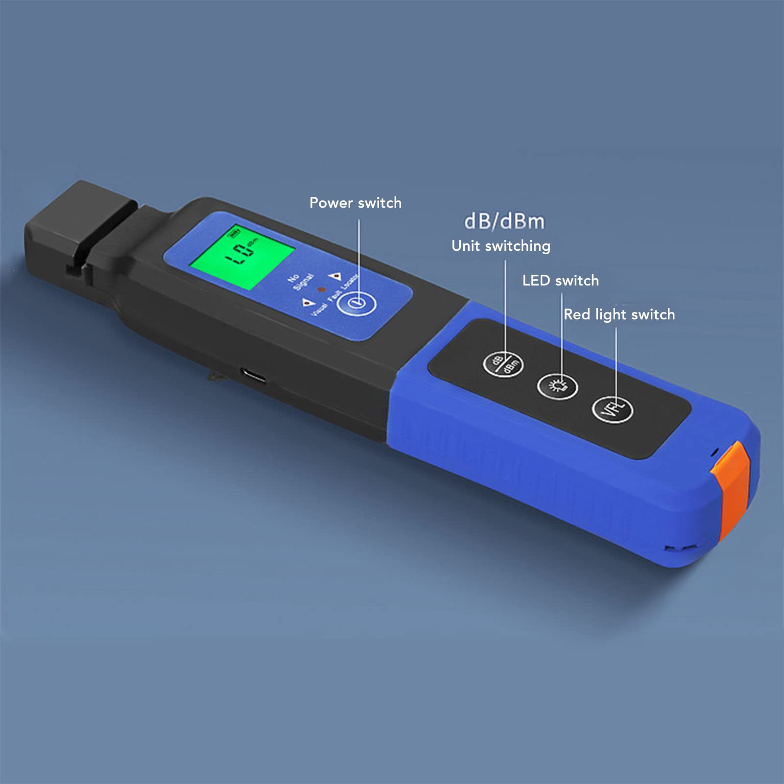 Optical Fiber Identifier, Glasfaser Identifikator Optische Faser Identifier Gebaut mit 10KM VFL,800-1700nm Optischer Leistungsmesser optisches Kabeltester, 10 Km Messentfernung