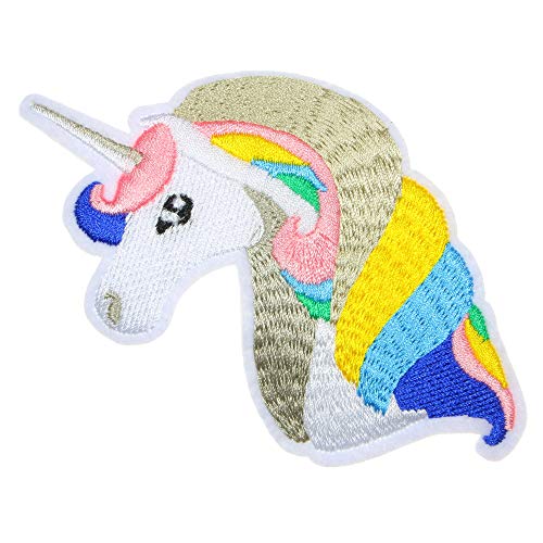 Jpt - Cool Horse Unicorn Rainbow Embroidered Applique Iron/Sew On Patches Kids Animal Badges Diy Accessory For Families Clothing Animal Transfer For T-Shirts Jeans Clothes (0251-Irop) #TOP2