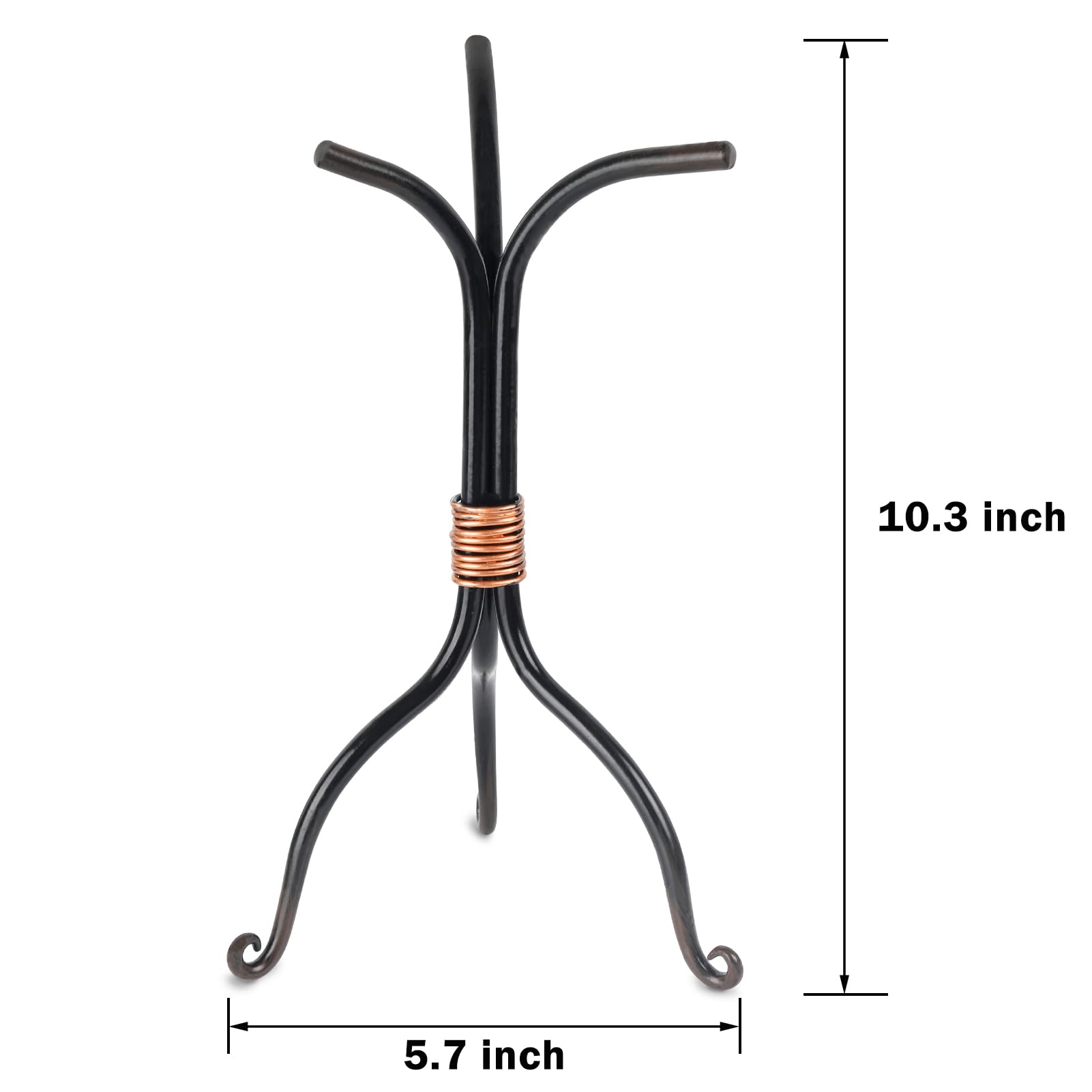 TRINKA Rustic Mug Holder Tree, Metal Countertop Mug Rack Stand with 3 Hooks, Farmhouse Coffee Mug Rack, Kitchen Home Organizer (Black)