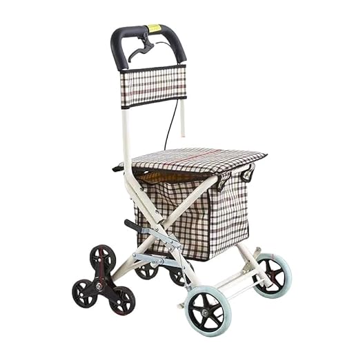 シルバーカー 老人 手押し 車 シルバーカート 軽量 折り畳み 介護 老人 歩行車 折りたたみ 歩行補助 荷物 歩行器 高齢者用 室内 老人 歩行器 シニアカート 直進輪オ (階段を登ることができるホワイト)