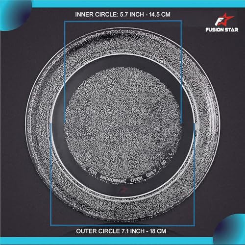 Image of FUSION STAR Turntable Suitable for LG, IFB, Godrej, Whirlpool, Bajaj, Morphy Richards, Onida, Kenstar, 17L,19L,20L, Models Microwave Oven Glass Plate /Tray, Plain Bottom (Size 9.6 inch /24.5 cm /245 mm)