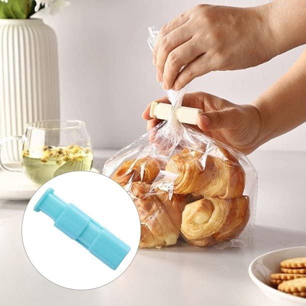 Image of Food Sealing Bag Clip Set - 5 Piece Plastic Chip Bag Clips for Bread, Snacks, Sandwich & Cereal Bags - Reusable Airtight Kitchen Storage Sealing Clips - Strong Cinch Grip (Multicolor)