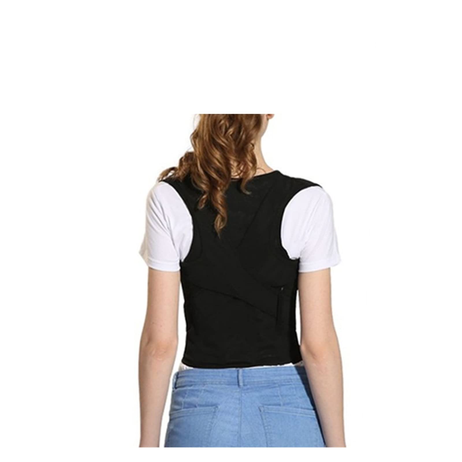 VIROYABack Posture Corrector Therapy Corset Spine Support Belt Lumbar Adjustable Back Posture Correction Bandage for Men Women (Color : Black, Size : M) good